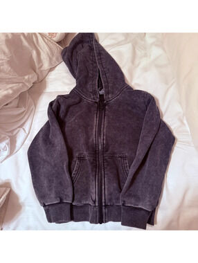 Little bipsy hooded grey zip up sweat shirt